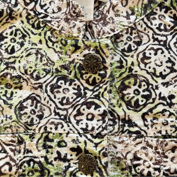 Christopher & Banks linen blend black green Nehru jacket size medium M
 b21 - Picture 4 of 5